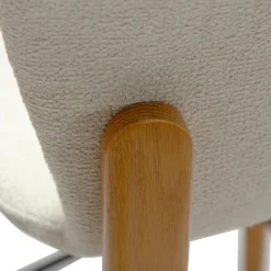 Paragon Barstol Bone White bouclé, Oak