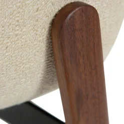 Paragon Stol Frosted Almond Bouclé, Walnut