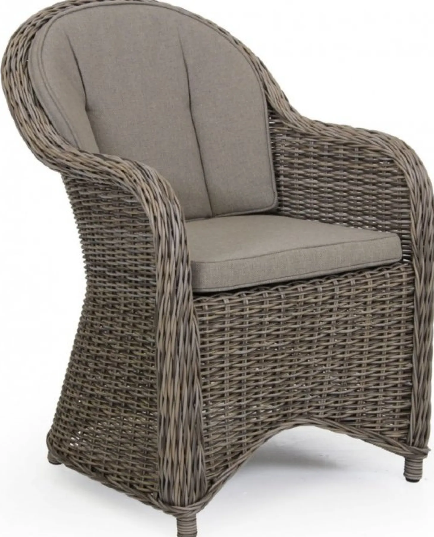Paulina Fåtölj rustik konstrotting med beige dyna