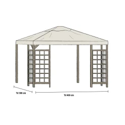 Paviljongtak till Hov Beige, 400 cm