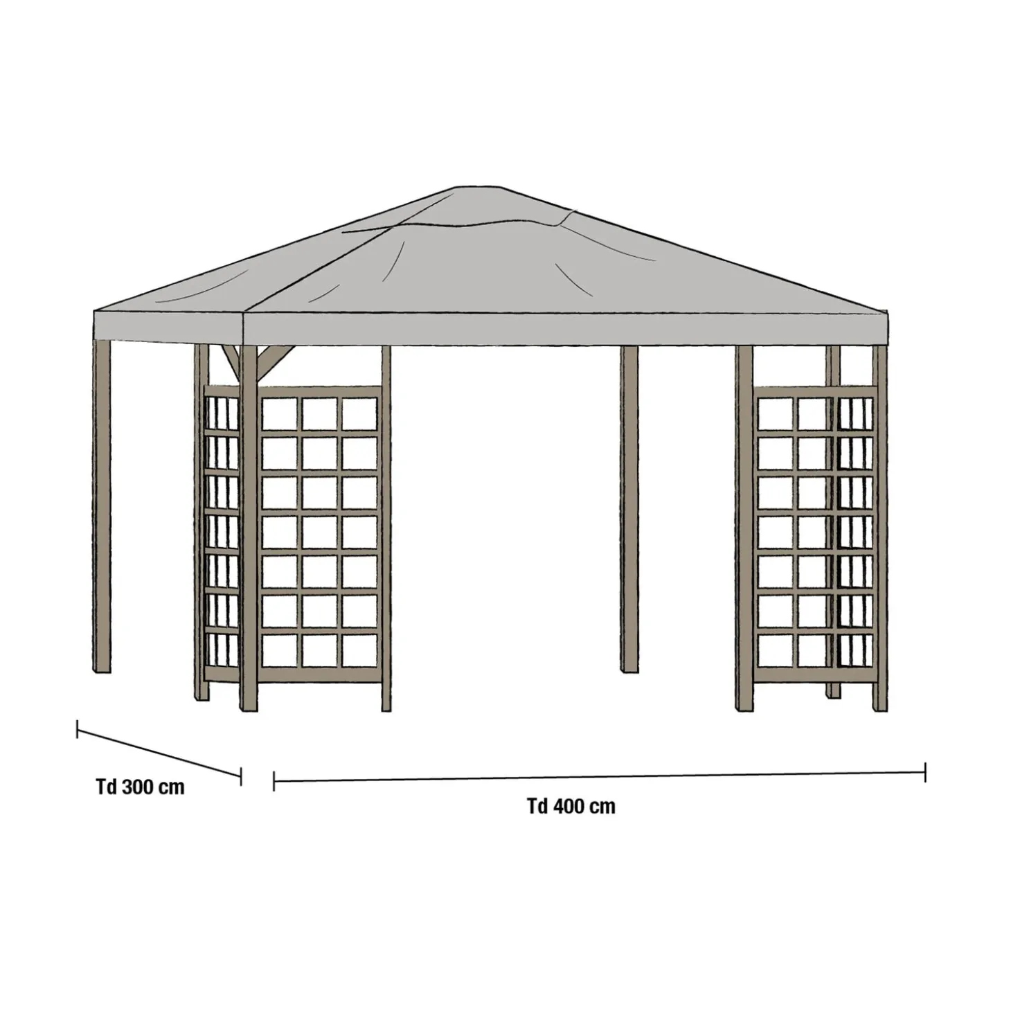 Paviljongtak till Hov Grå, 400 cm