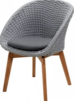 Peacock Stol Light Grey/Teak