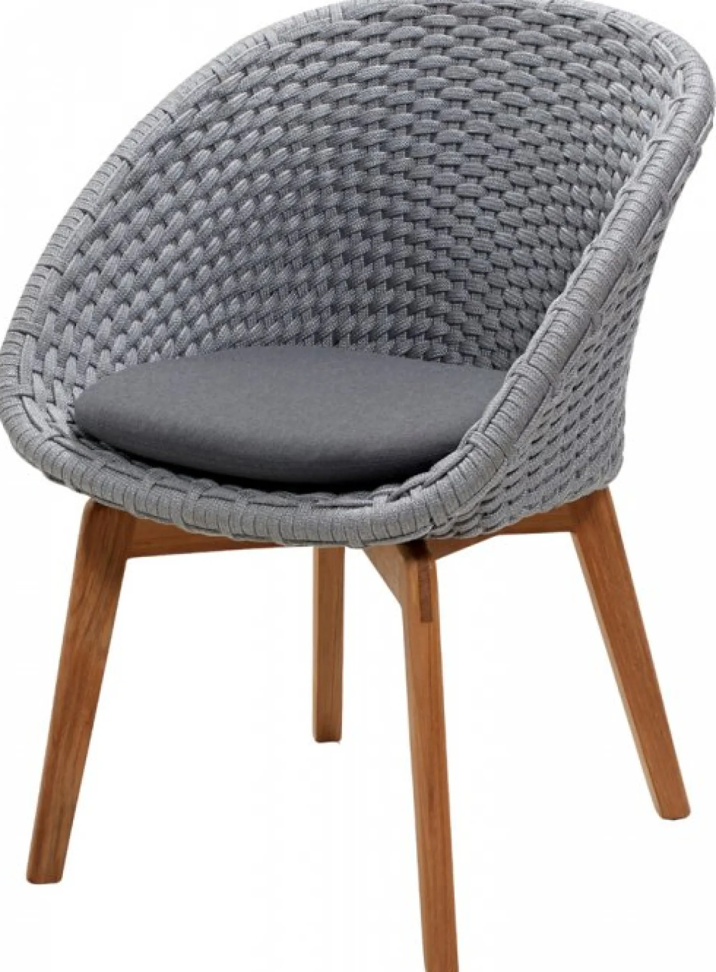 Peacock Stol Light Grey/Teak