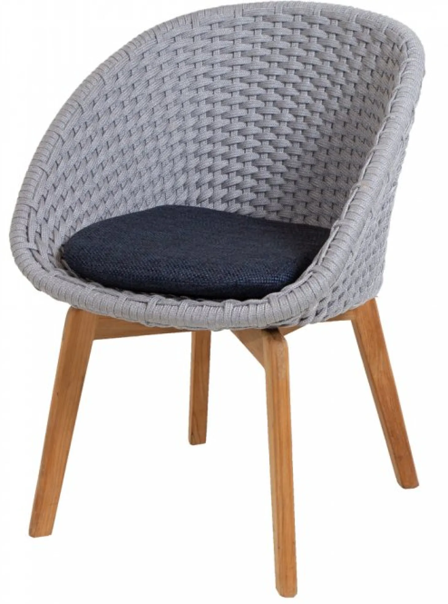 Peacock Stol Light Grey/Teak