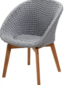 Peacock Stol Light Grey/Teak