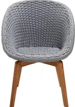 Peacock Stol Light Grey/Teak