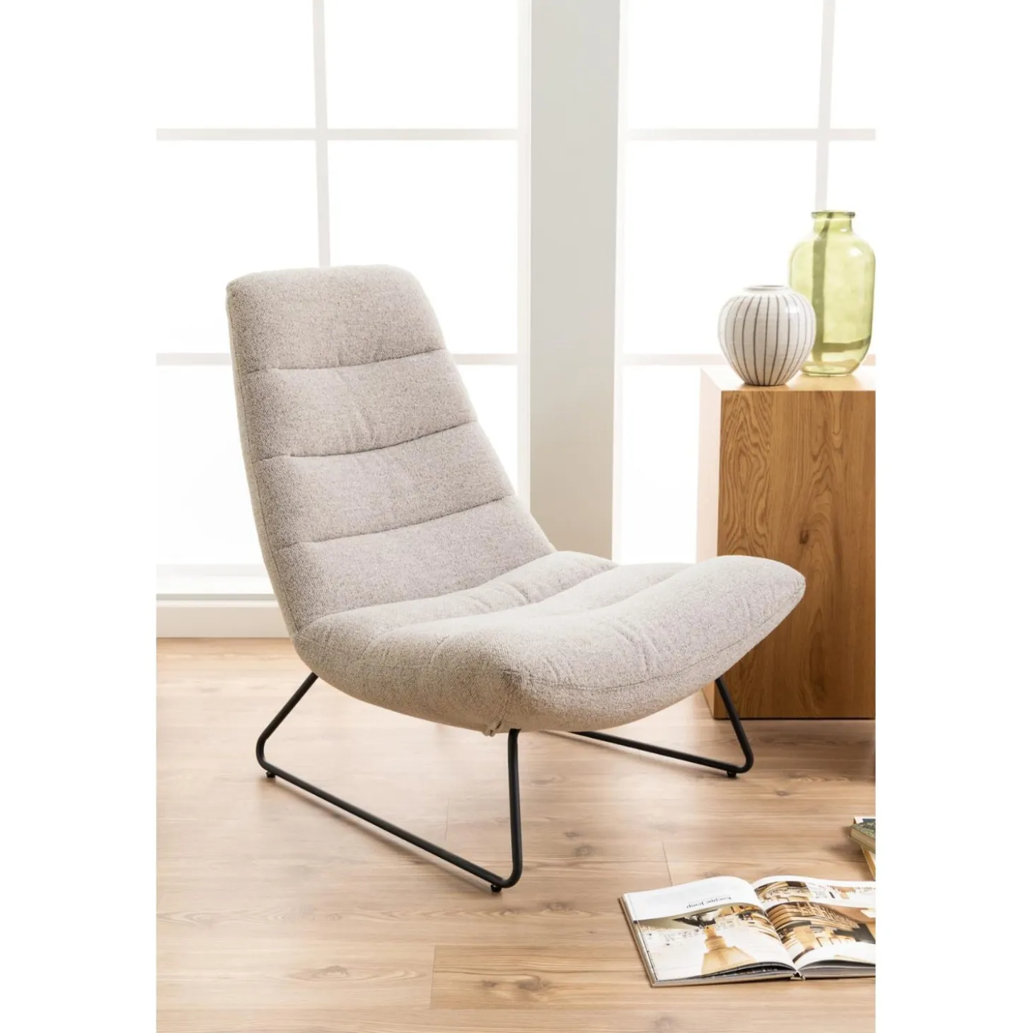 Pessac Loungefåtölj Monza tyg Beige