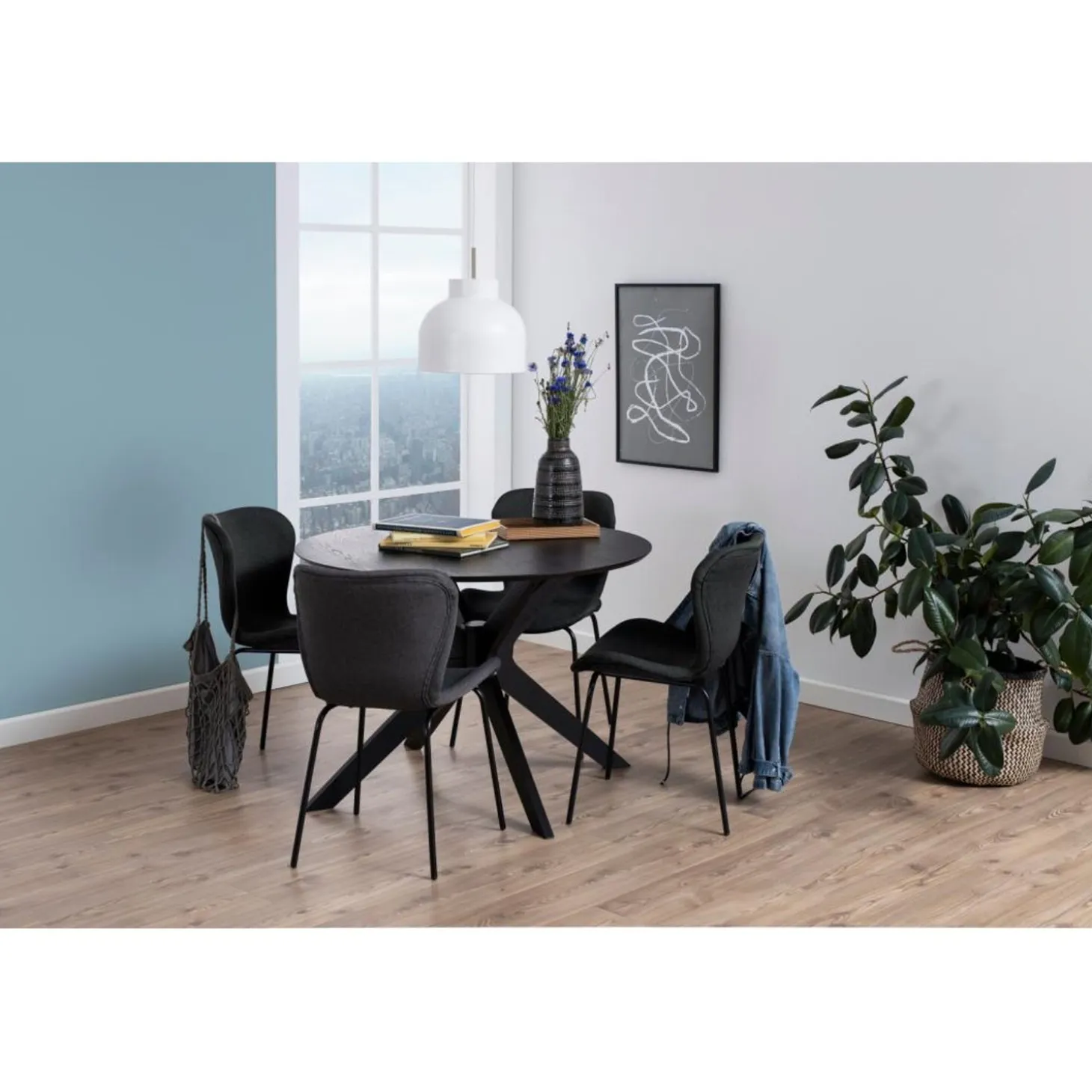 Quartier Matbord 105x105 cm Svart