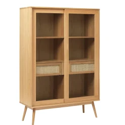 Raquel 160 cm Glas Skåp Naturlig Ek