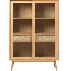 Raquel 160 cm Glas Skåp Naturlig Ek
