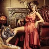 Red Silk 150x100cm Glas