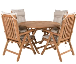 Rimini Matgrupp 100 cm ink Positionsstolar Teak
