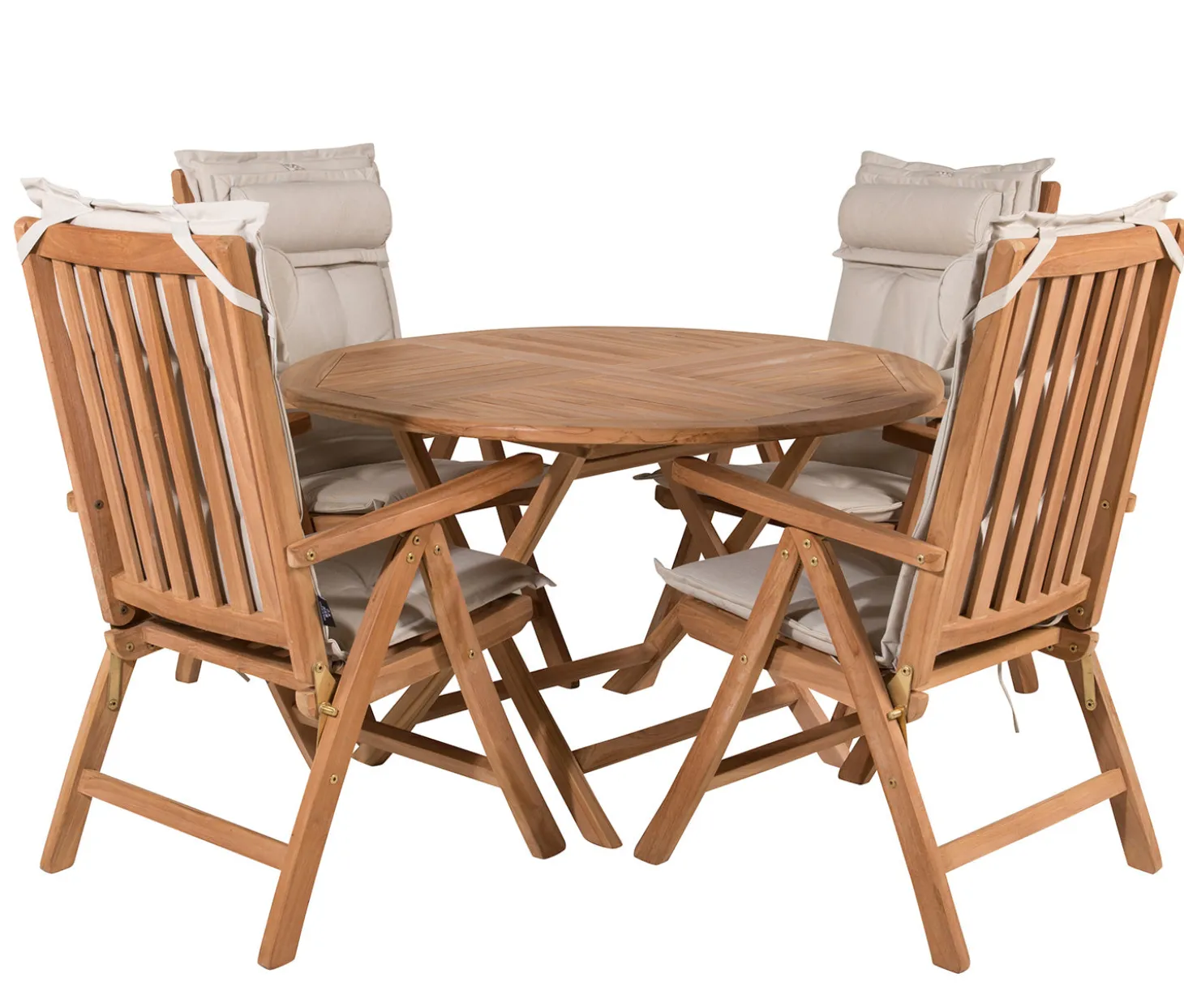 Rimini Matgrupp 100 cm ink Positionsstolar Teak