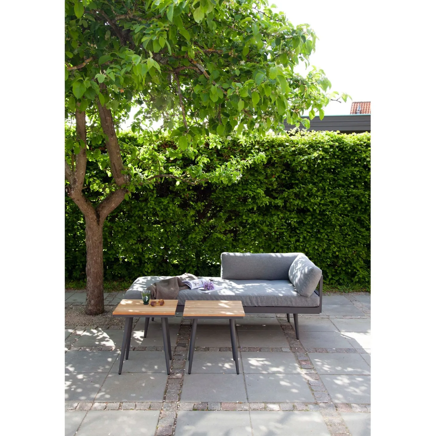 Rio Antracit/Teak Loungebord 50x45 cm