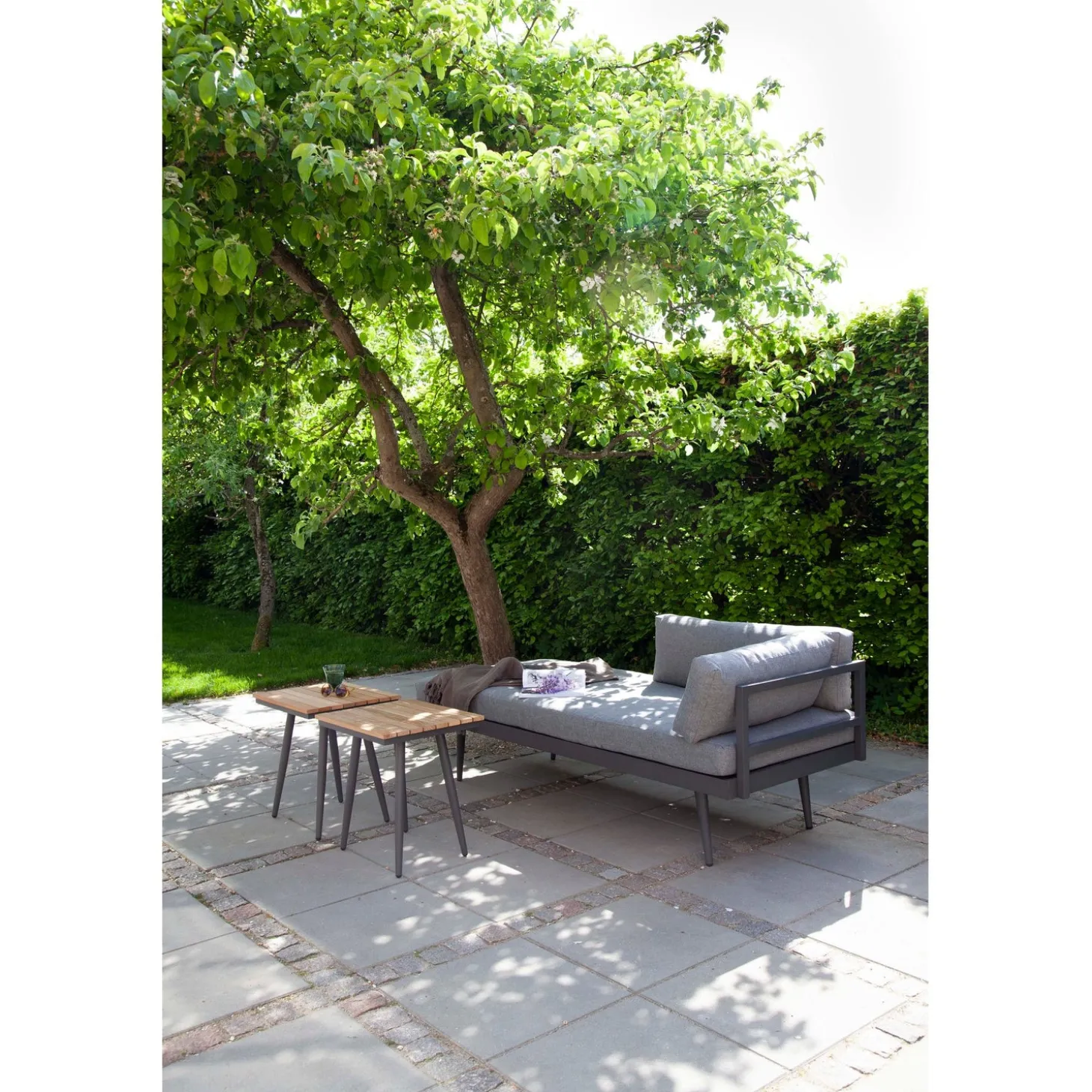 Rio Antracit/Teak Loungebord 50x45 cm