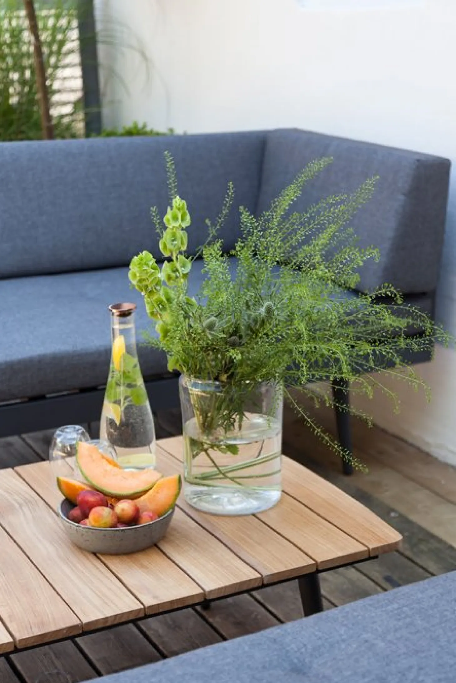 Rio Antracit/Teak Loungebord 60x120 cm