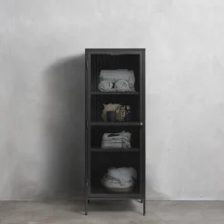 Riviera Vitrinskåp 160 cm Svart