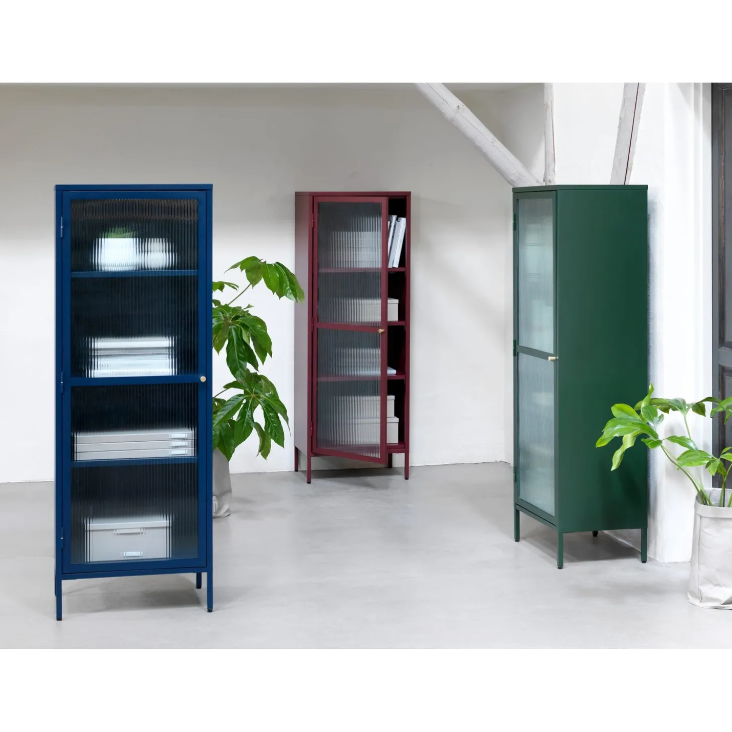 Riviera Vitrinskåp 160 cm Vinröd