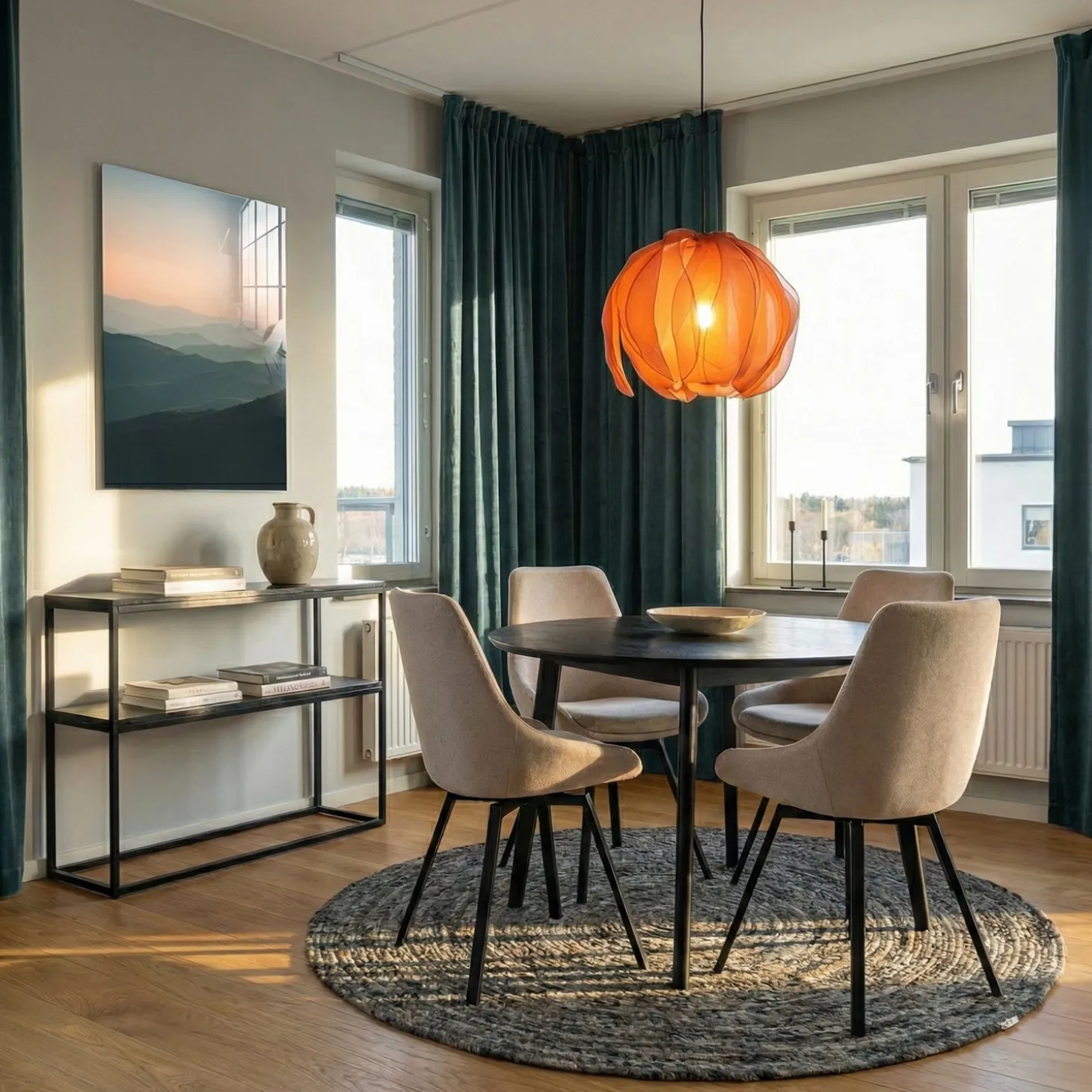 Sagene Matbord 110 cm Svart Ek
