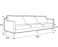 Sally 3-Sits Soffa XL Classic Velvet Grey