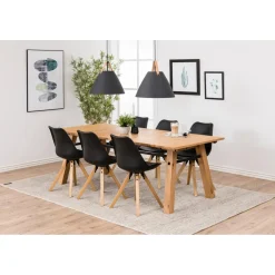 Sento Matstol PU BK Svart/Ek