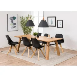 Sento Matstol PU BK Svart/Ek
