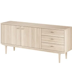 Sideboard Nr.420 2st Trädörrar 3st Lådor 186x80 cm Vitoljad Ek