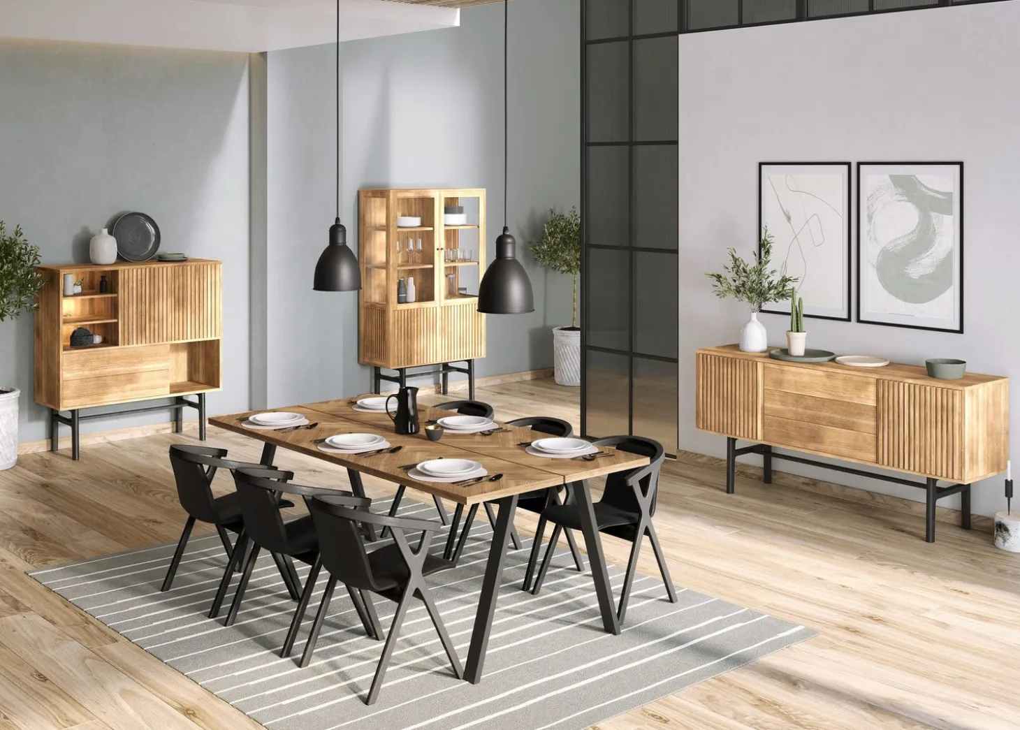Sideboard Nr.230 Trädörrar 180x85 cm Oljad Ek