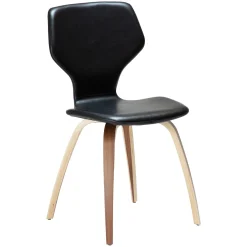 S.I.T Stol Vintage Black Art.Leather, Walnut