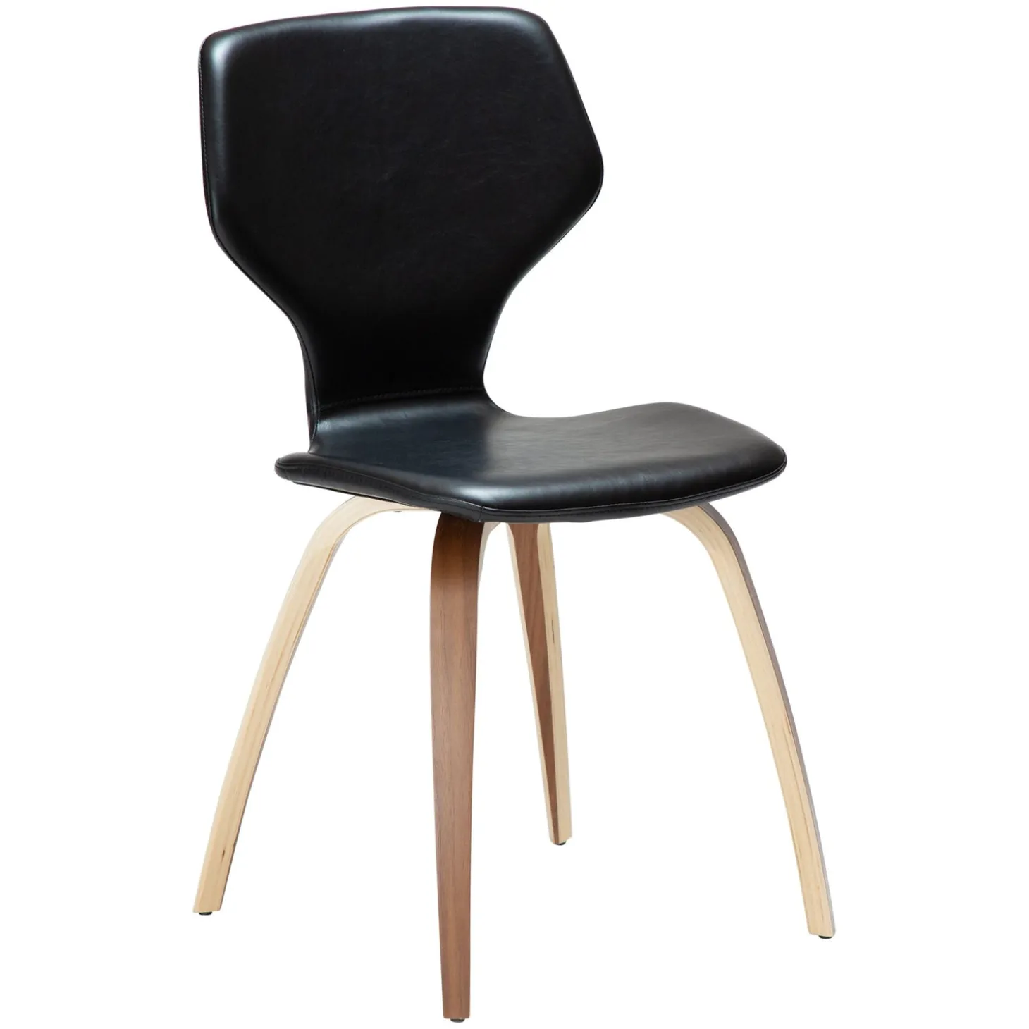 S.I.T Stol Vintage Black Art.Leather, Walnut