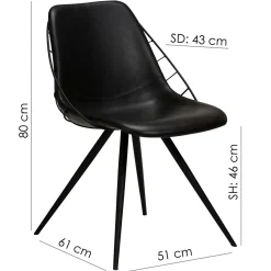 Sway Stol Vintage Black Art.Leather