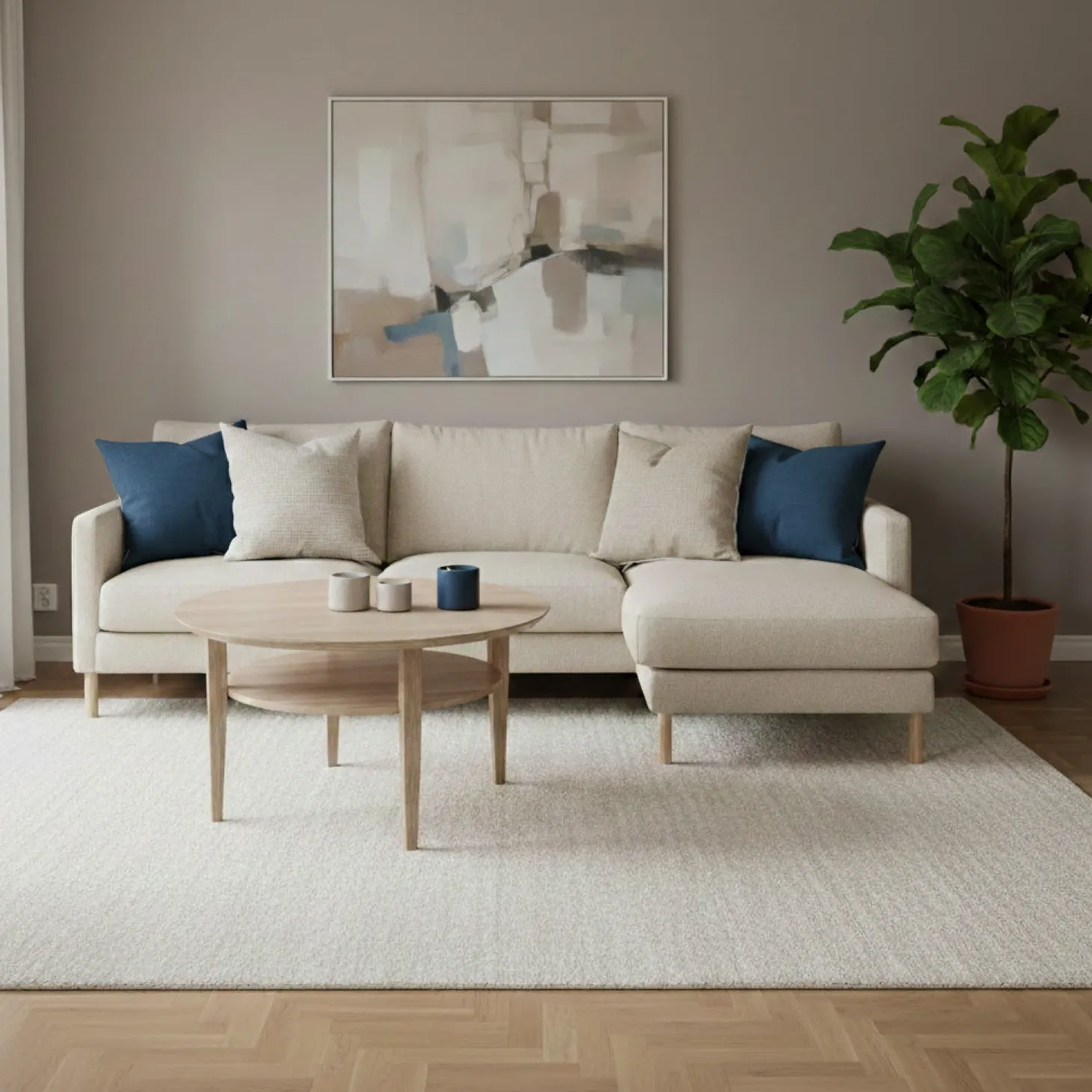 Tango Soffbord Runt 90cm Vitoljad Ek