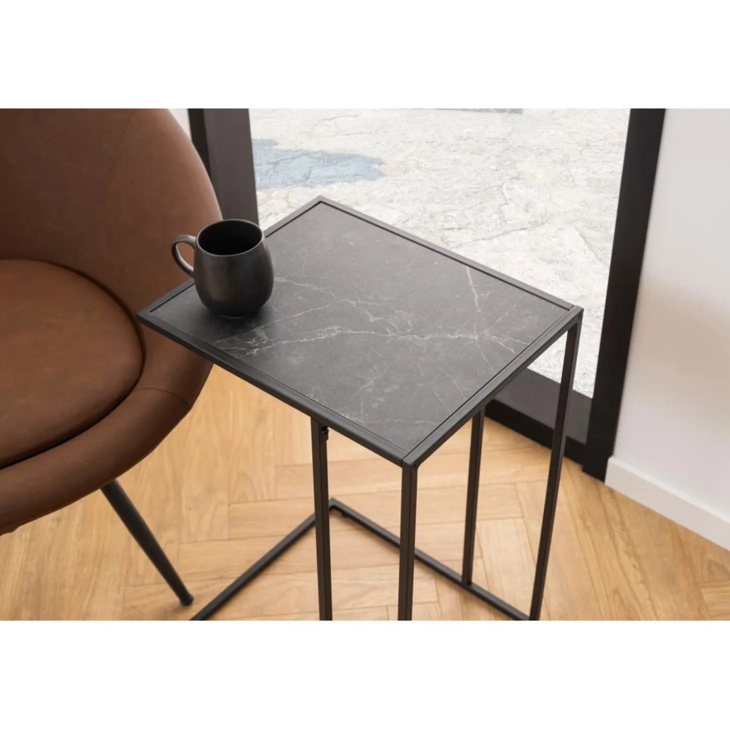 Tarbes Sidobord 63x43x35 cm Svart