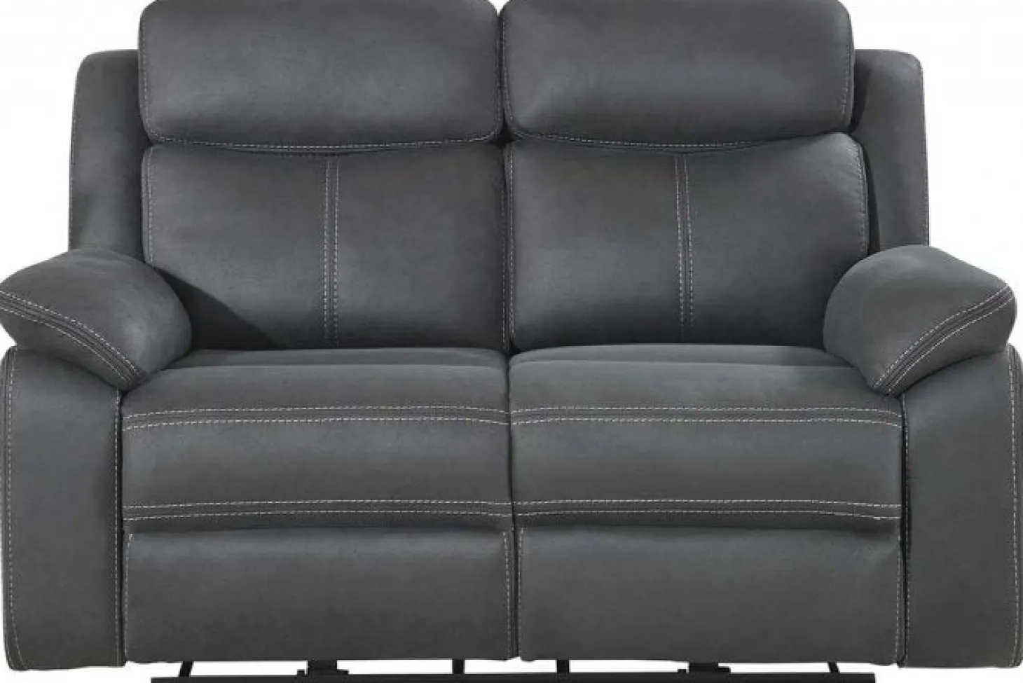 Teddy 2-Sits Reclinersoffa Grått Microfibertyg