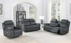 Teddy 2-Sits Reclinersoffa Grått Microfibertyg