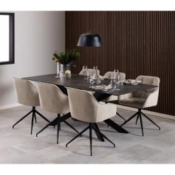 Toulon Karmstol Snurr Monza tyg Beige