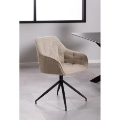 Toulon Karmstol Snurr Monza tyg Beige