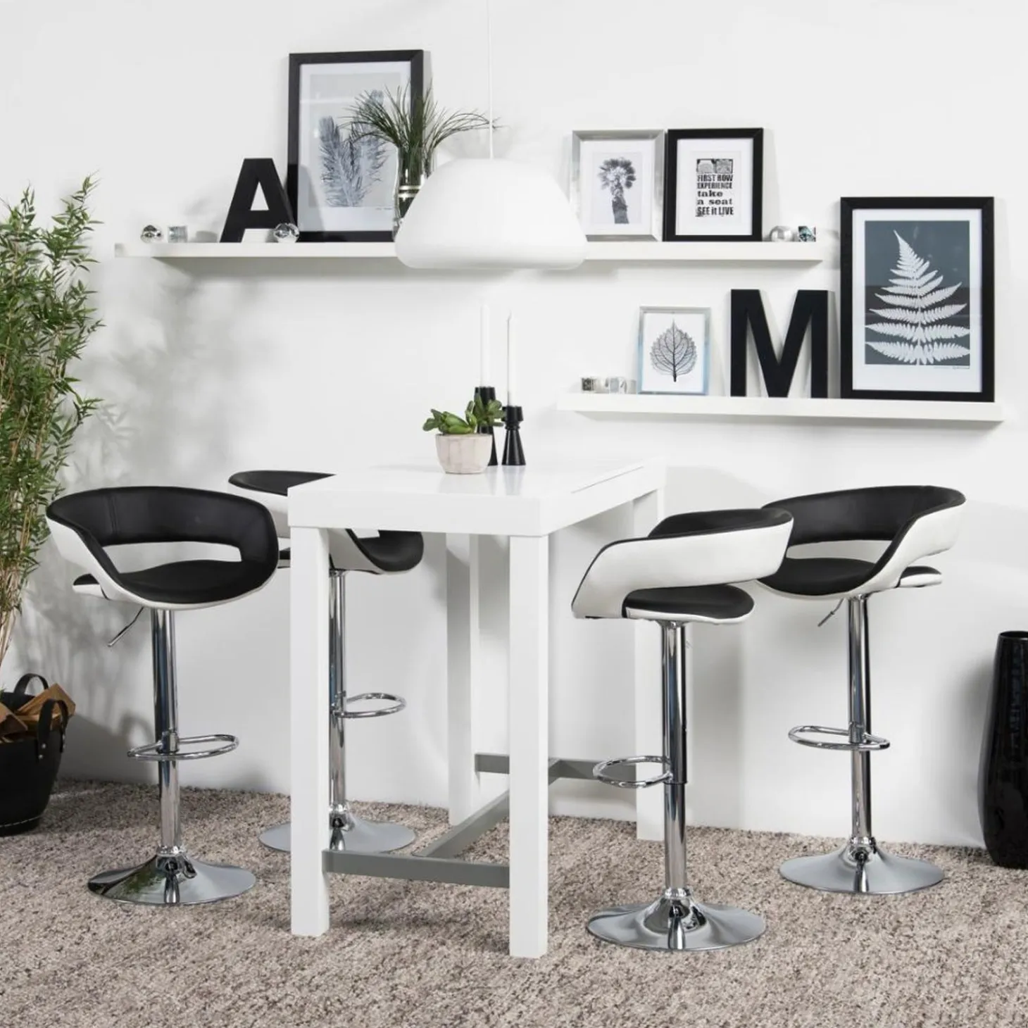 Tracy Barstol PU Svart/Vit