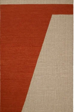 Una Spårbar Ullmatta Rust/Beige/Off White 180x270 cm