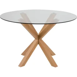 Verdun Matbord Rund 119 cm Glas/Ek