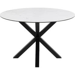 Verdun Matbord Rund 119 cm Vit Keramik