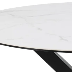 Verdun Matbord Rund 119 cm Vit Keramik