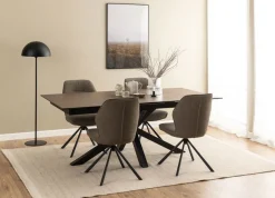Verdun Matbord 100x200/240 cm Brun Keramik