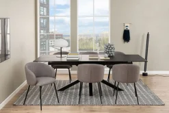 Verdun Matbord 100x200/240 cm Svart Keramik