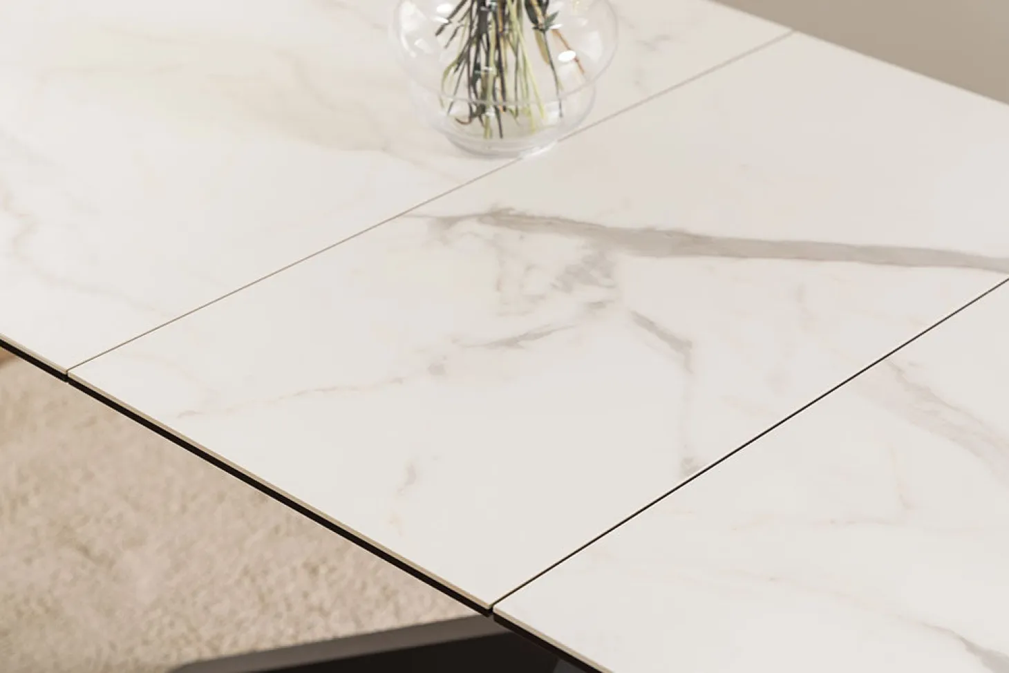 Verdun Matbord 90x160-210 cm Vit Keramik
