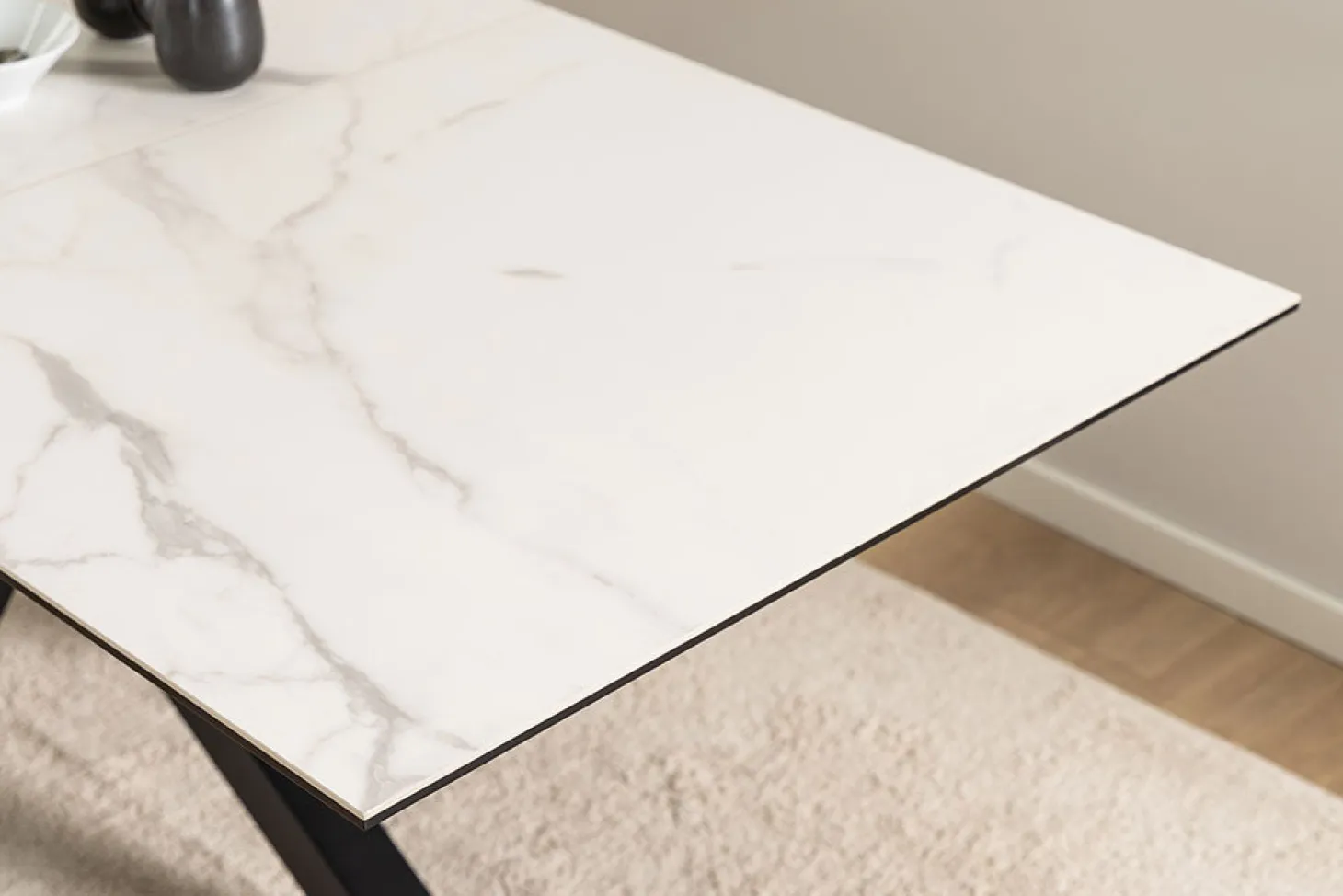 Verdun Matbord 90x160-210 cm Vit Keramik