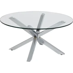 Verdun Soffbord Rund 82 cm Glas/Krom