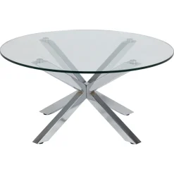 Verdun Soffbord Rund 82 cm Glas/Krom