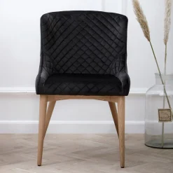 Vetro Stol Black, Oak