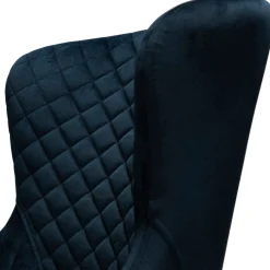 Vetro Stol Midnight Blue Velvet, Black Oak